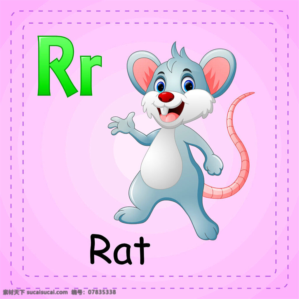 老鼠 英文 单词 矢量 陆地动物 漫画动物 卡通动物 动物英文名称 动物字母字体 动物单词 英语培训教育 书画文字 文化艺术 矢量素材