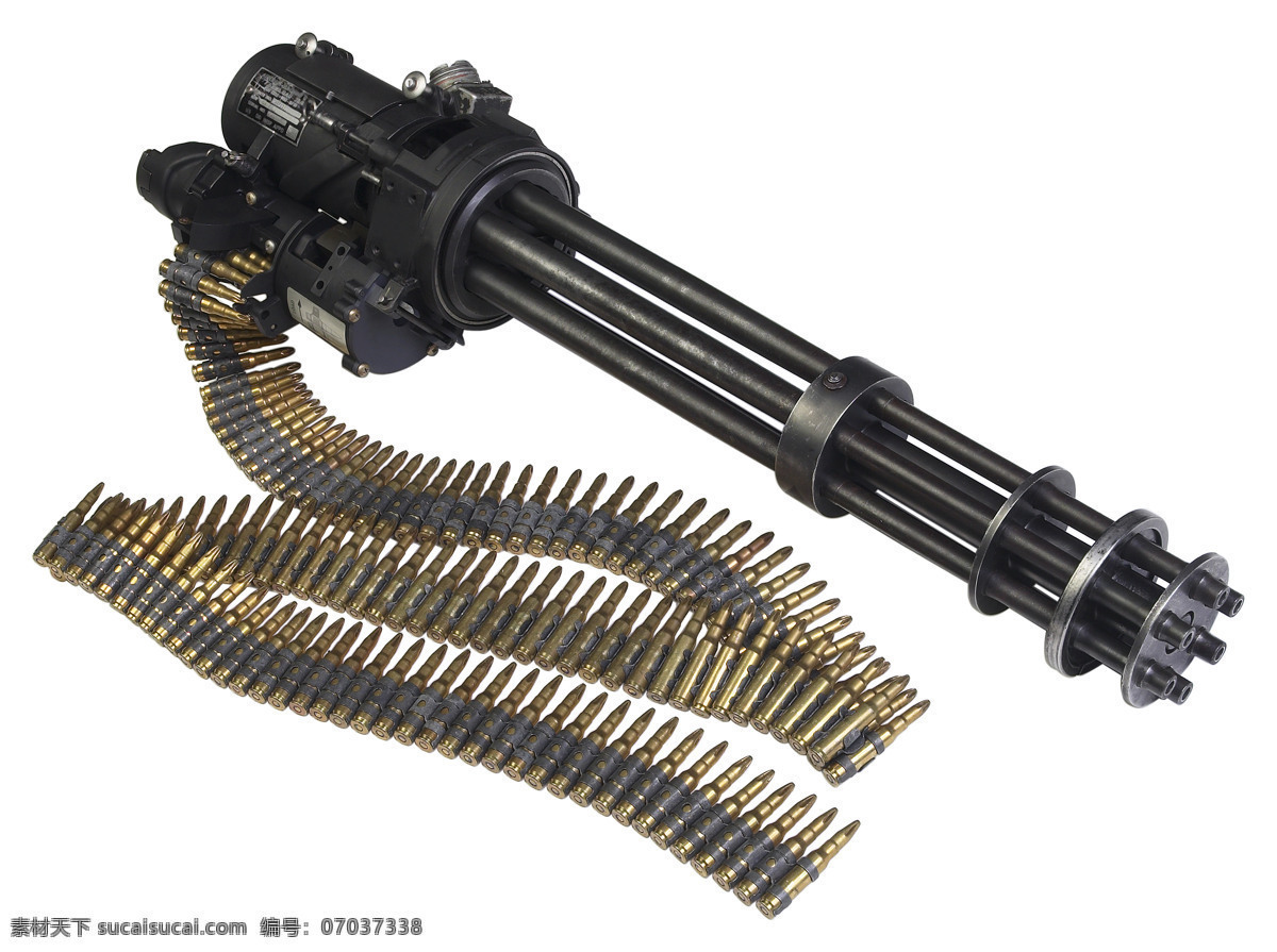 加 特林 m134 转 机枪 子弹 加特林 弹链 重武器 转管机枪