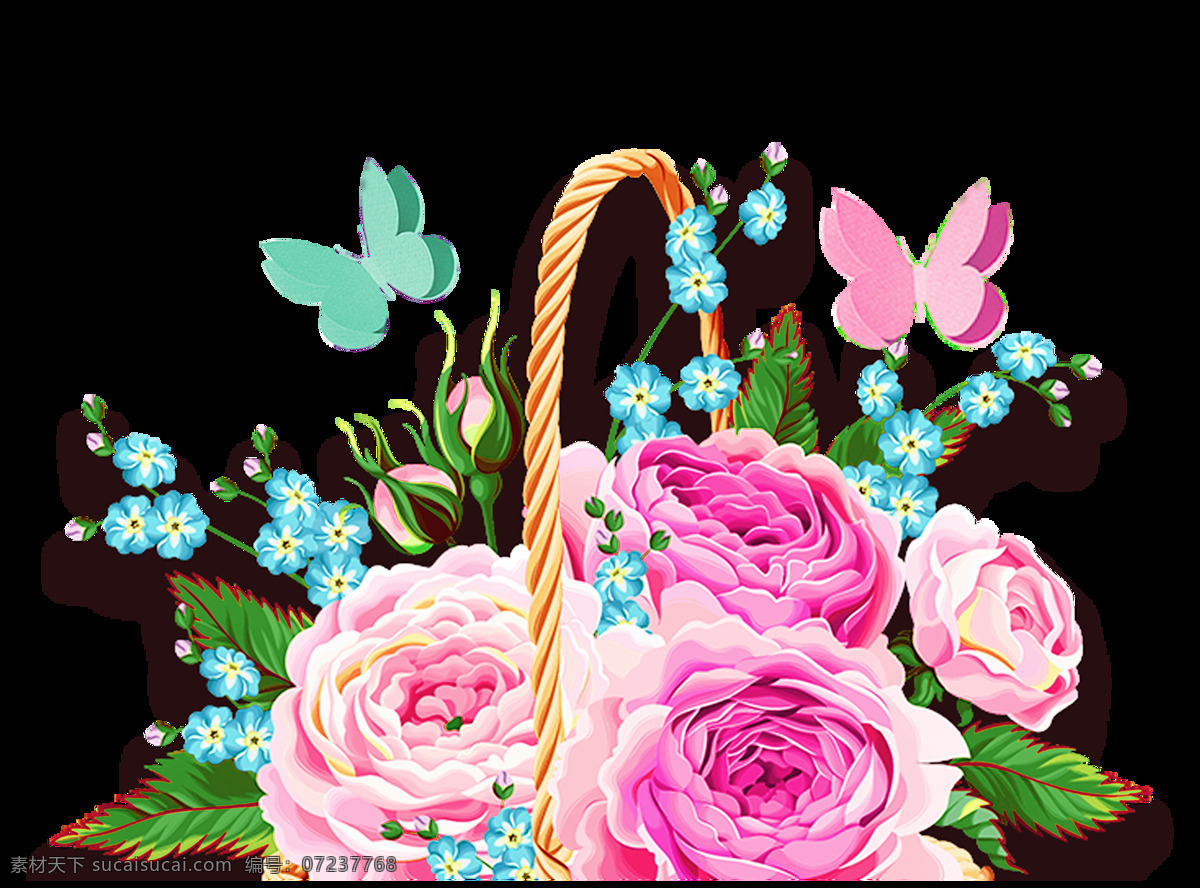 粉色 玫瑰 花朵 元素 玫瑰花 花朵盛开 粉色玫瑰花 玫瑰花篮 透明元素 png元素 免抠元素