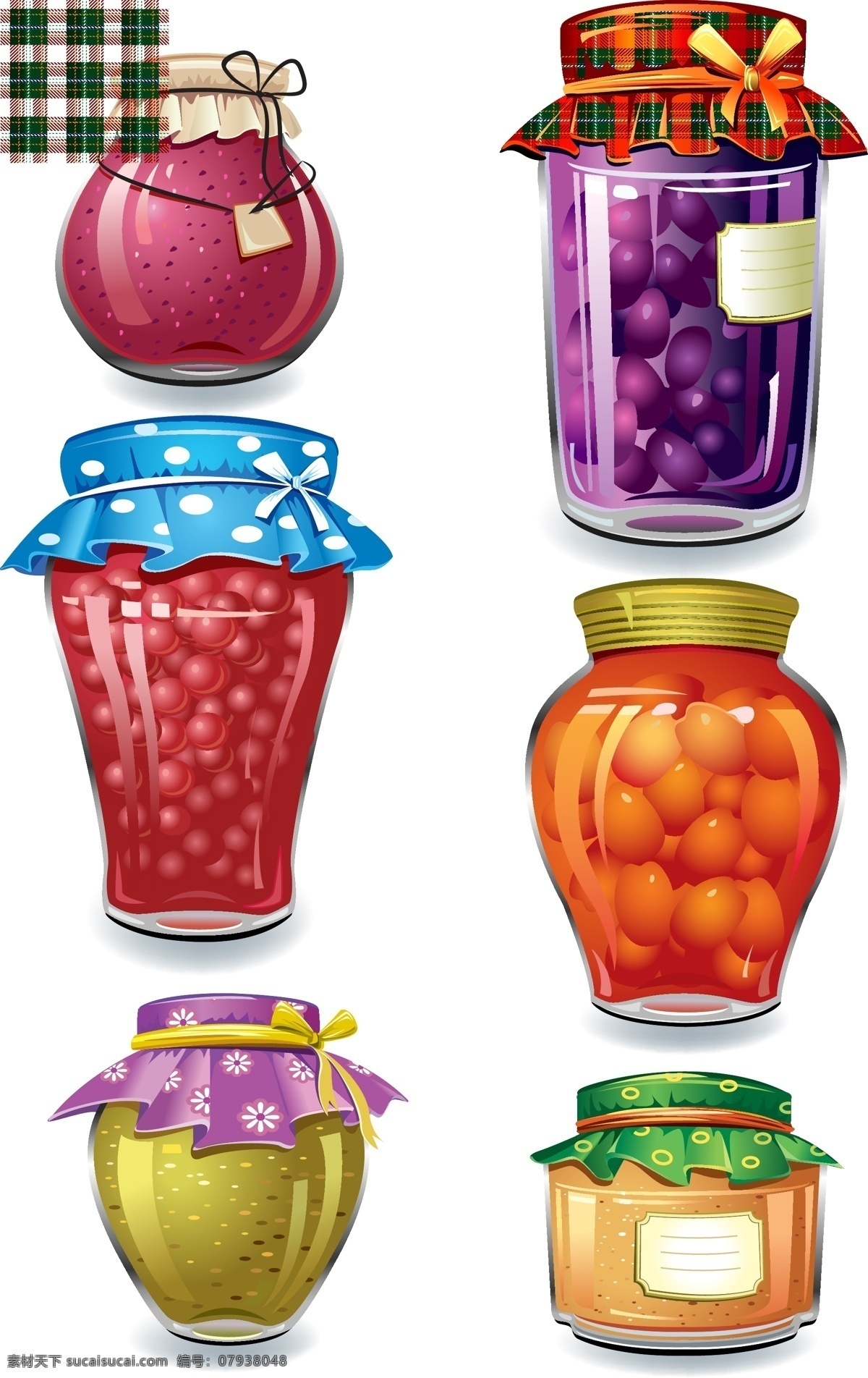 精美 水果罐头 矢量 标签 缎带 罐头 果酱 漂亮的 瓶贴 瓶子 葡萄 水果 金橘 矢量图 其他矢量图