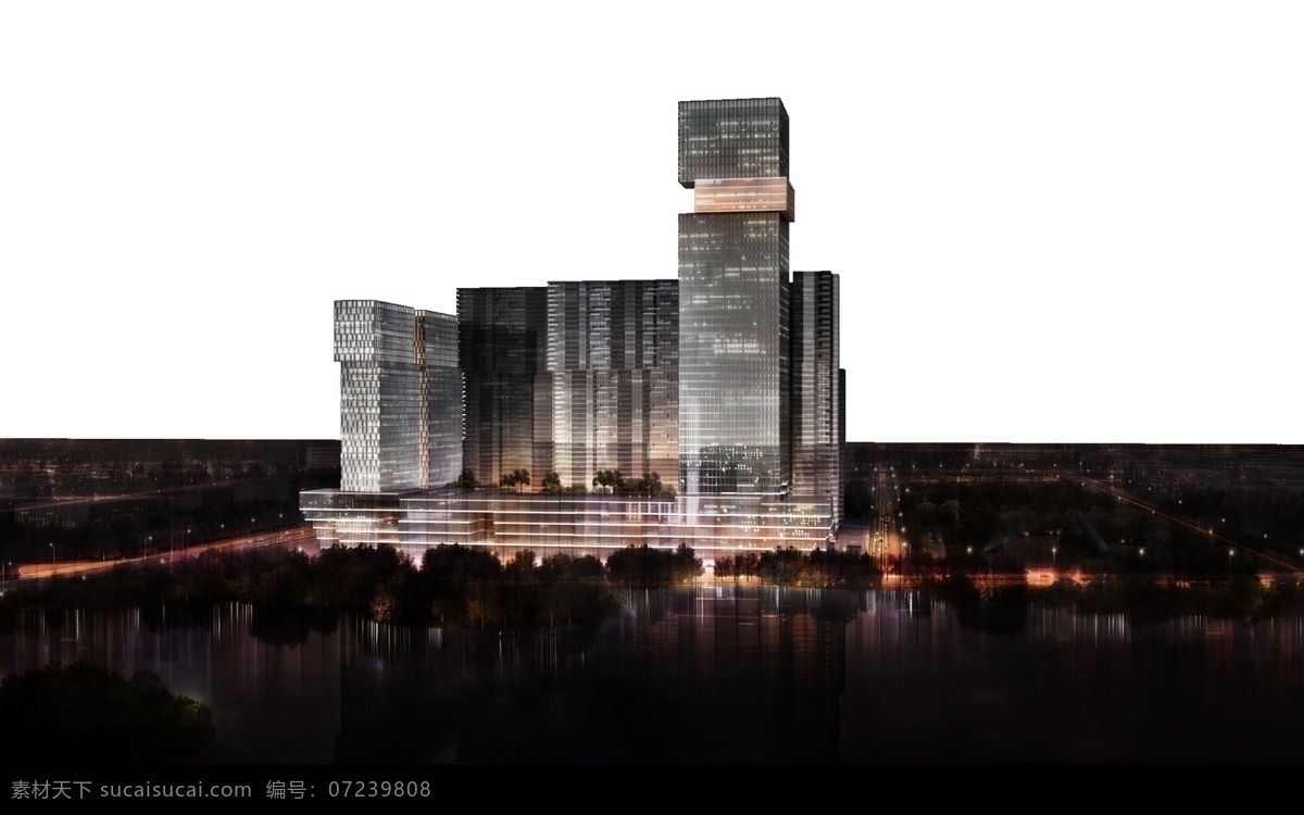 夜景 效果图 建筑 景观 灯光 环境设计 景观设计