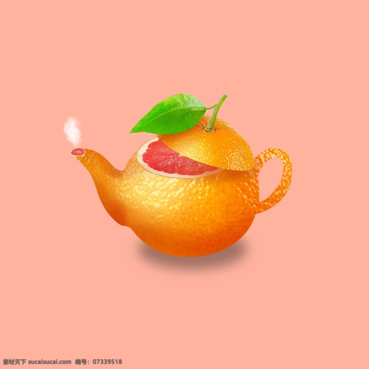 创意茶壶 合成 橙子茶壶 餐饮 创意 生活百科 餐饮美食