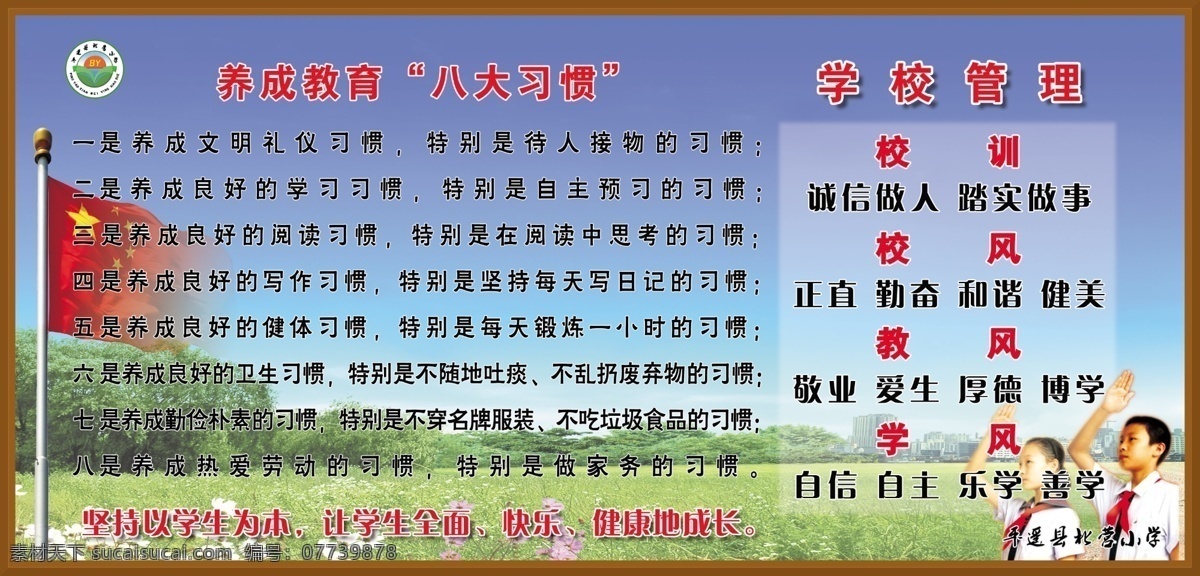养成 教育 八大 习惯 学校文化 楼内文化 初中 小学 养成教育 八大习惯 学校管理 校风 校训 教风 学风 分层 源文件