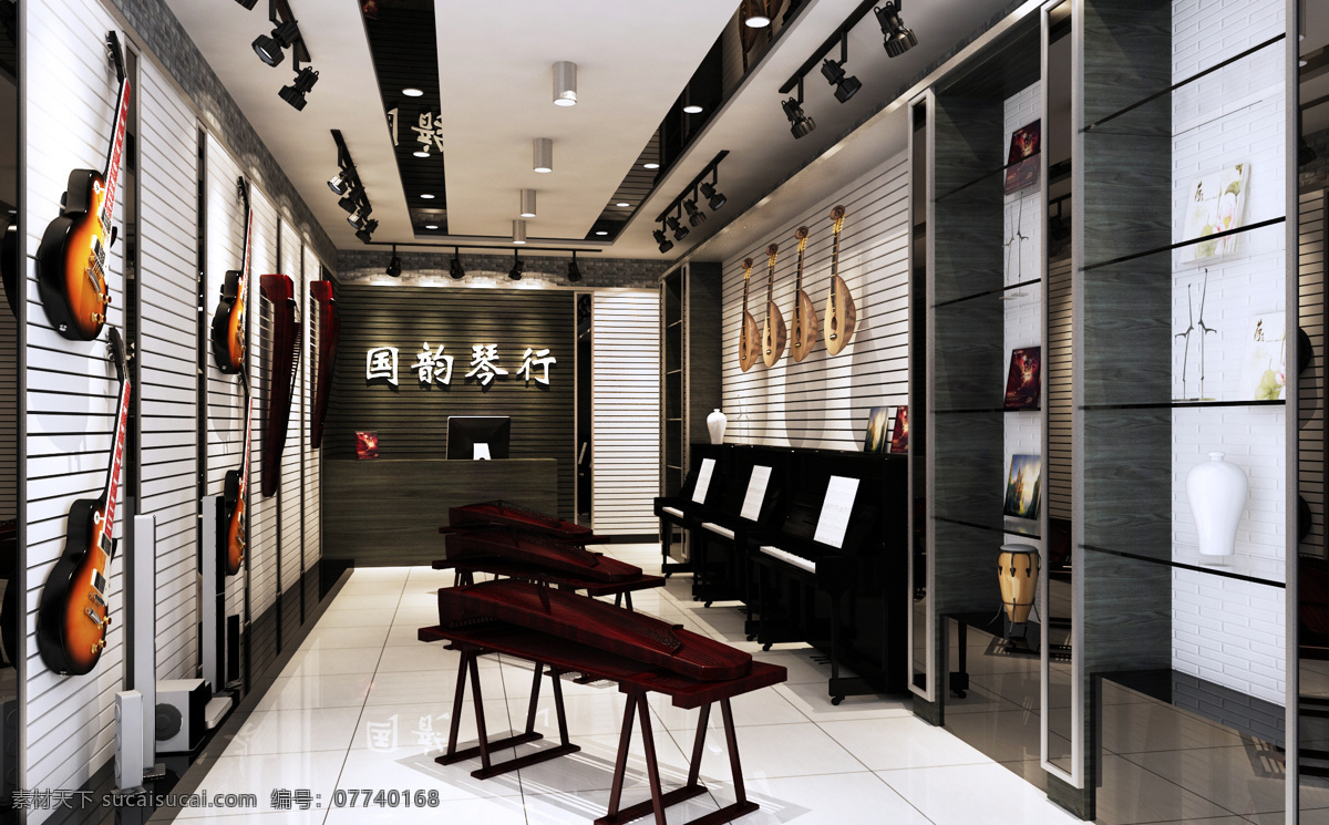 国风 乐器 专卖店 乐器专卖店 乐器店装修 古风乐器店 国风乐器店 二胡专卖店 古筝专卖店 创意效果图 室内效果图 室内装修设计 3d效果图 3d设计图 工装 3d设计 3d作品