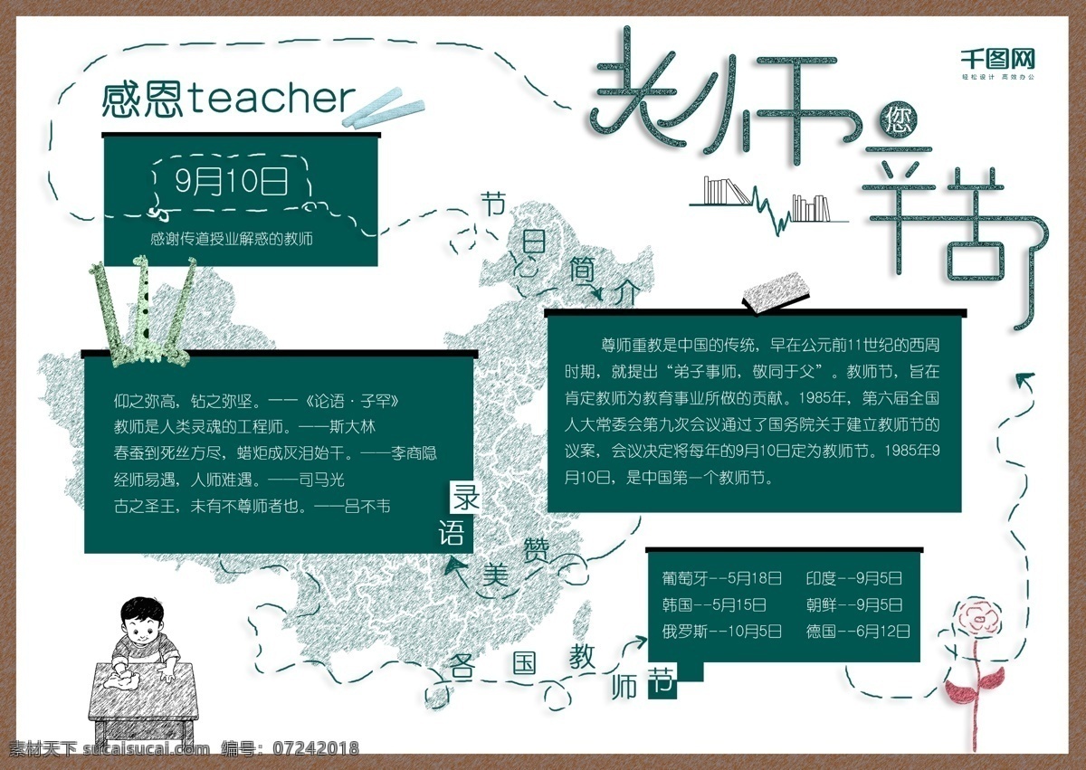 教师节 原创 手 抄报 老师辛苦了 手抄报 教师节手抄报 teacher 节日手抄报 原创手抄报