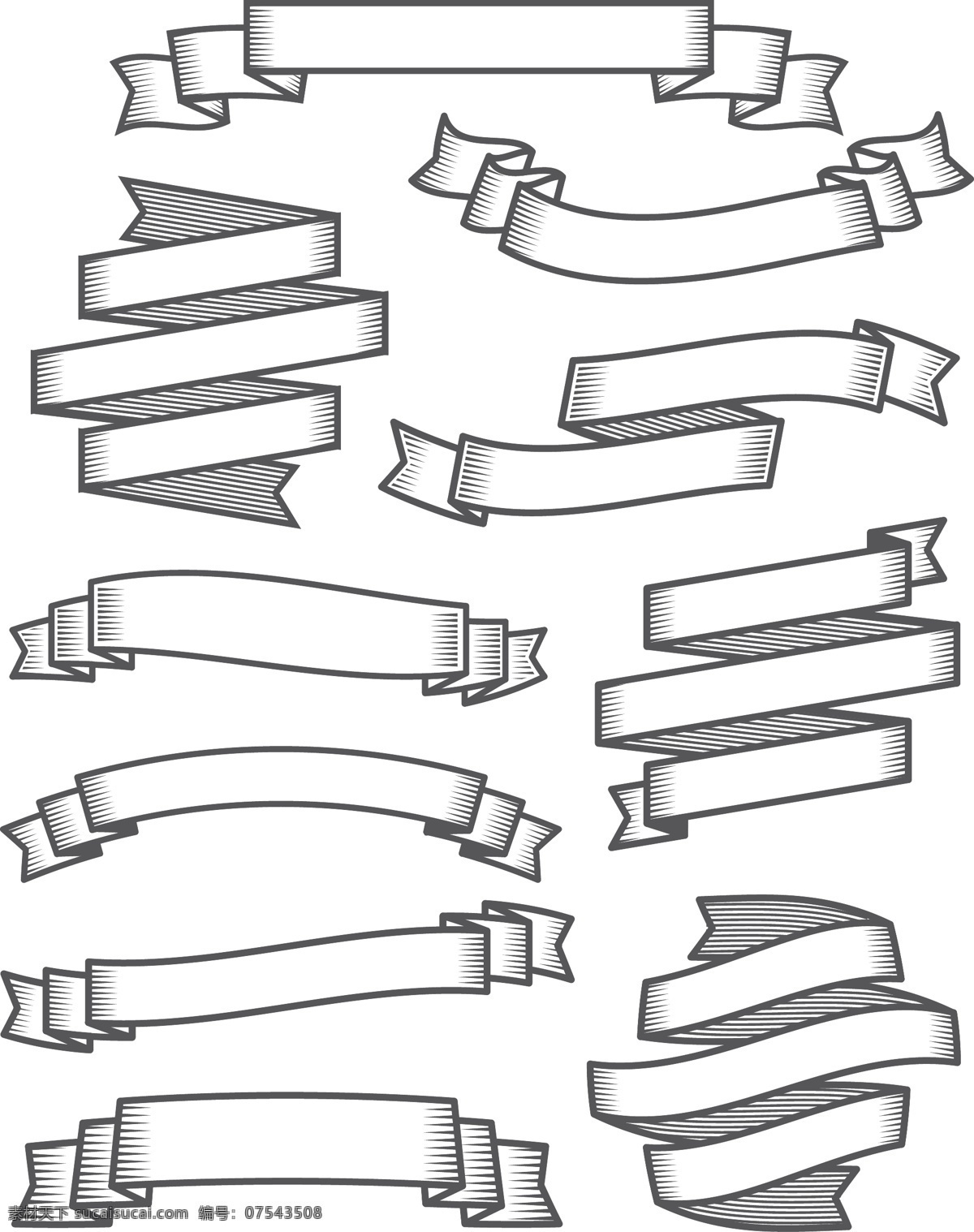 款 黑色 丝带 矢量 10款 矢量图 其他矢量图
