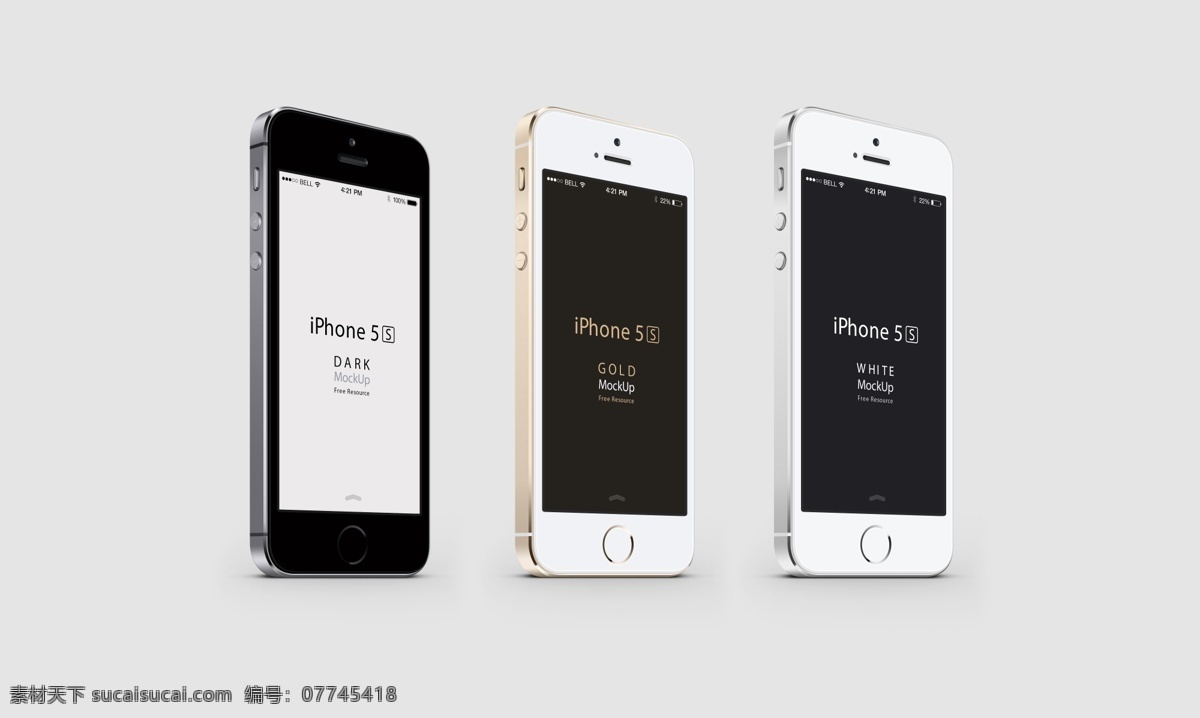 苹果手机素材 5c iphone 5s 苹果素材 5s模型 5s香槟色 分层
