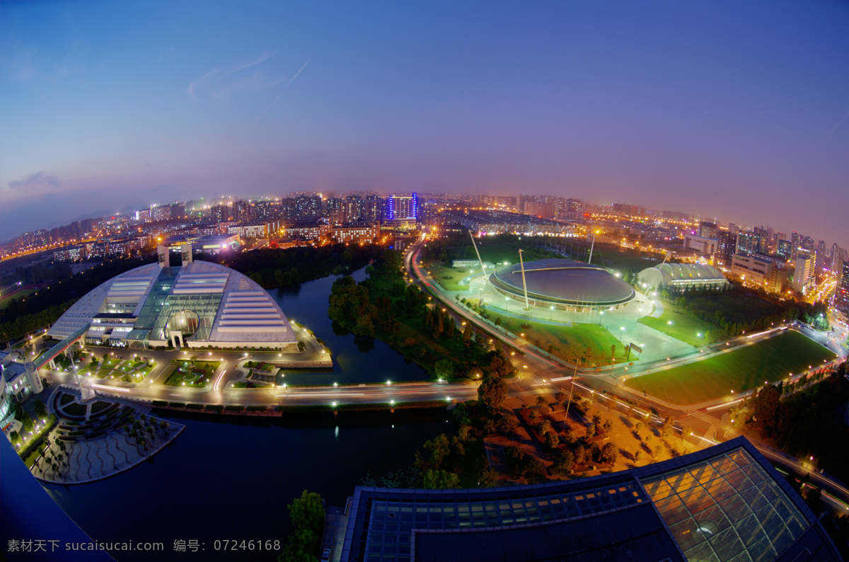 浙江大学 紫金港 校区 夜 浙大 夜景 灯光俯视图 建筑摄影 建筑园林