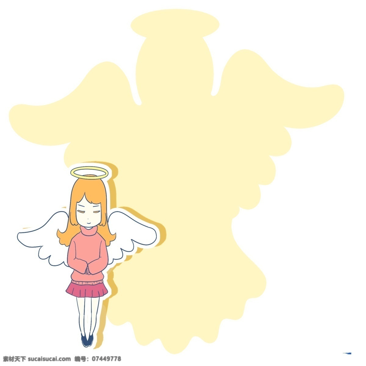 小女孩 翅膀 边框 插画 小女孩边框 粉色的边框 立体边框 创意边框 手绘边框 卡通边框 唯美边框 可爱的边框