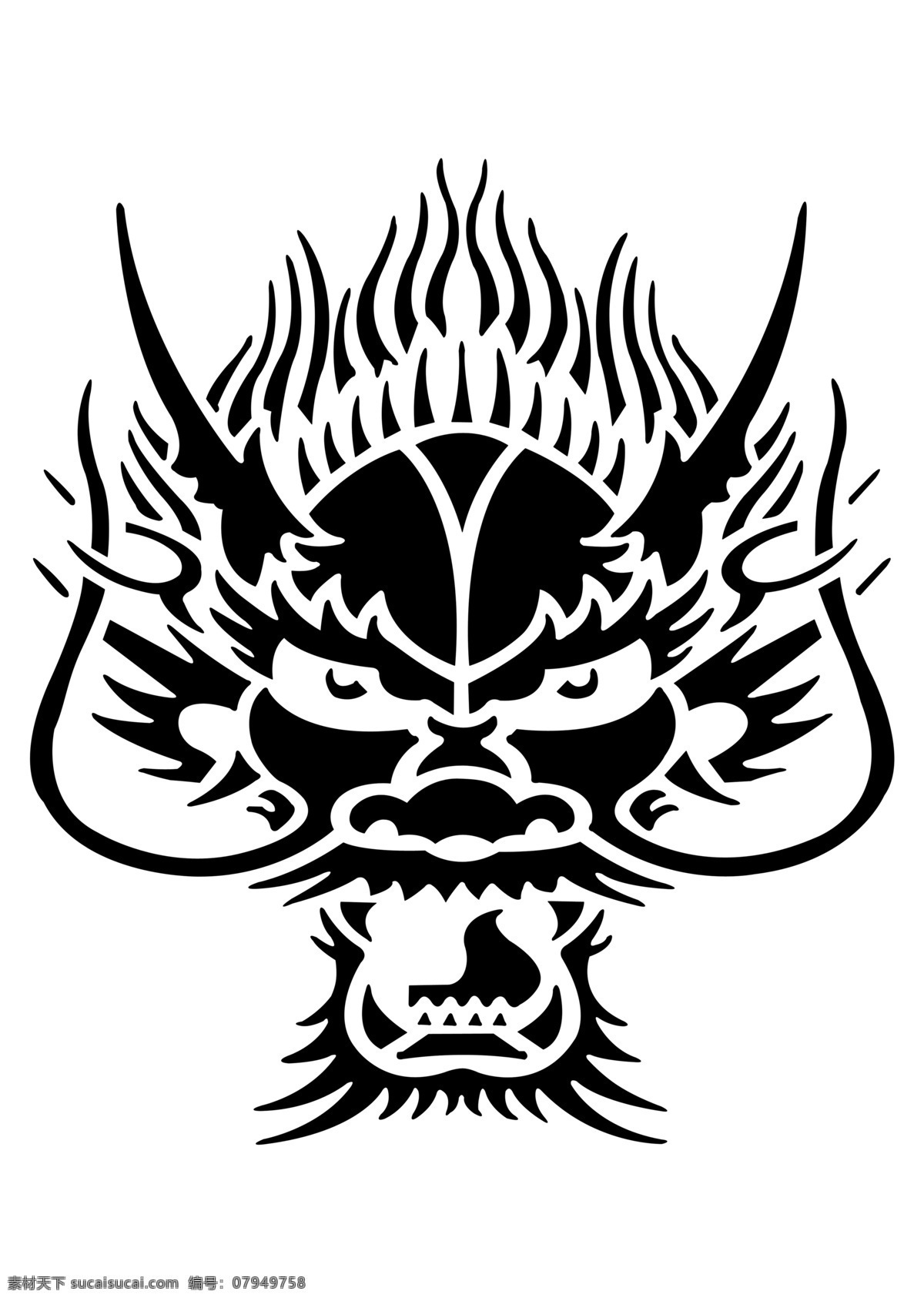 龙头 图腾 龙头像 图案 动漫动画