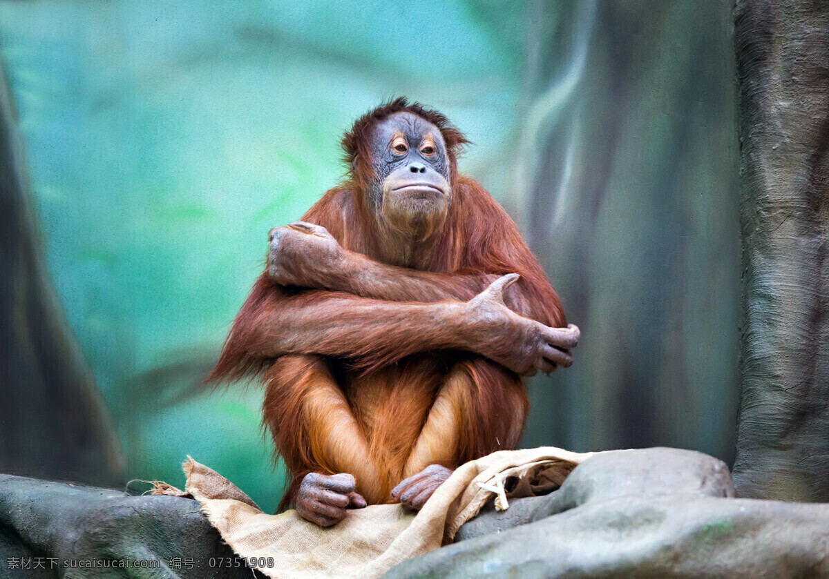 大猩猩 黑猩猩 红毛猩猩 红猩猩 黄猩猩 猿 猿猴 动物 生物世界 野生动物