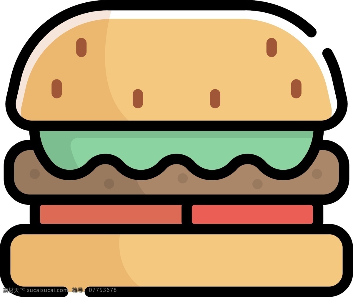mbe 风格 汉堡包 图标 mbe风格 装饰图标 卡通矢量图 免扣png 可爱的 ppt装饰 食物 食品