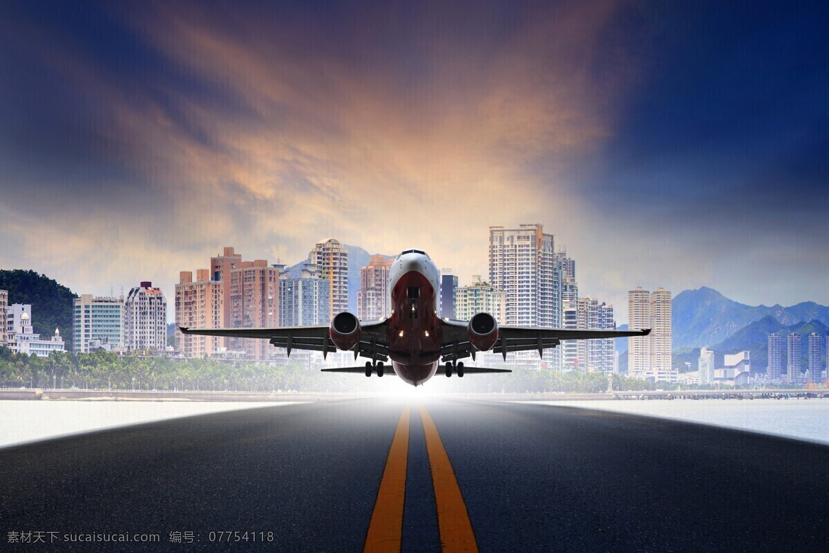 航班 民航 大飞机 跑道 起飞 航行 旅行 旅游 客机 飞行 城市 现代科技 交通工具