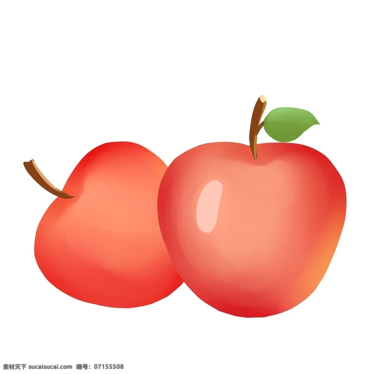 手绘 夏季 自然 清新 水果 红苹果 免 抠 红色 苹果 免抠png