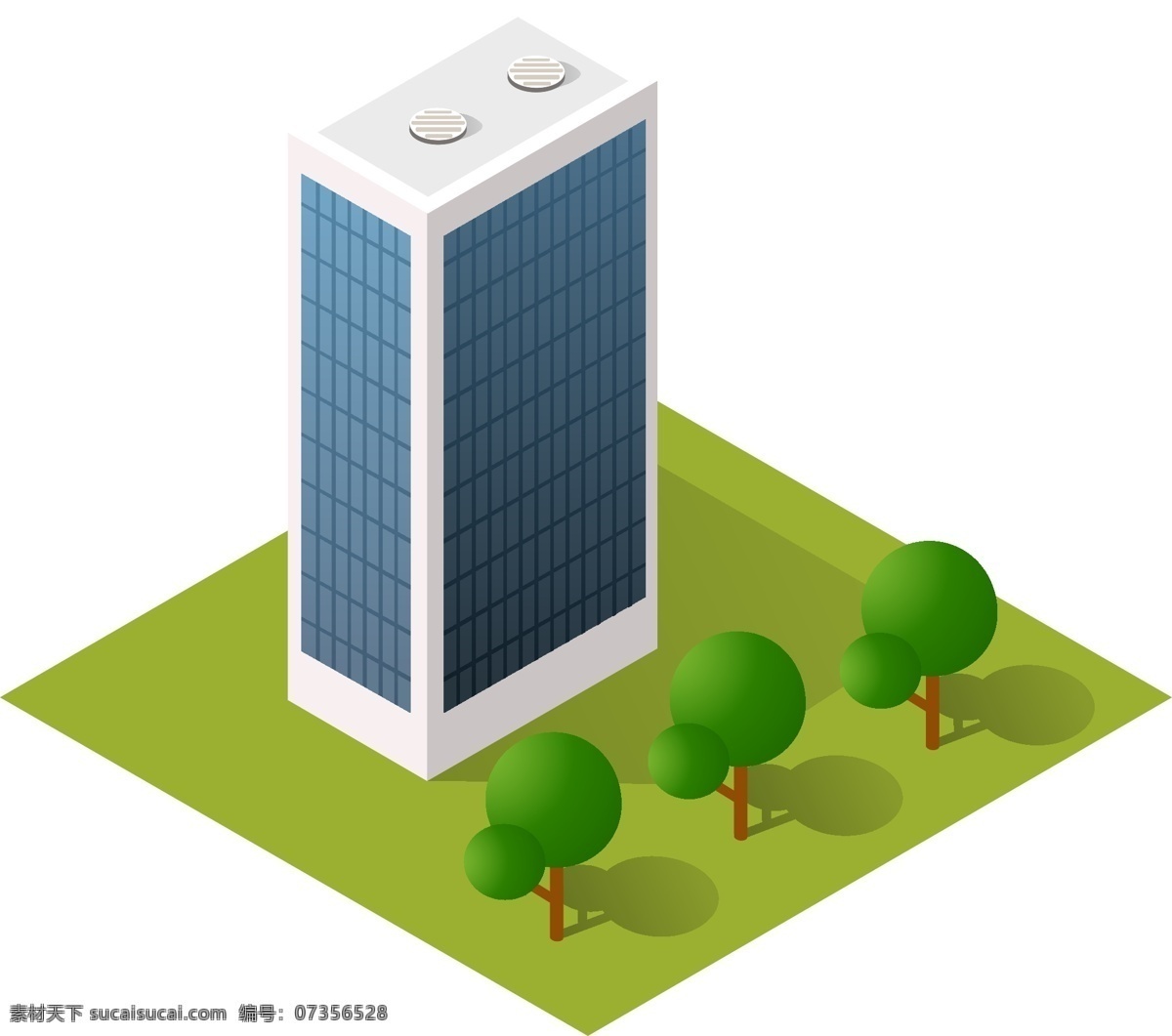 2.5d 城市 大厦 树 建筑元素 d 创意 建筑 小 元素 可商用