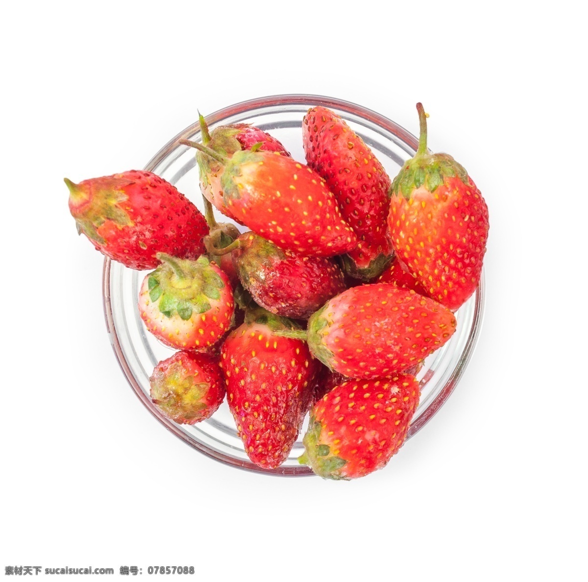 玻璃 碗 里 新鲜 草莓 源文件 红色 美味 水果 绿叶 装饰图案