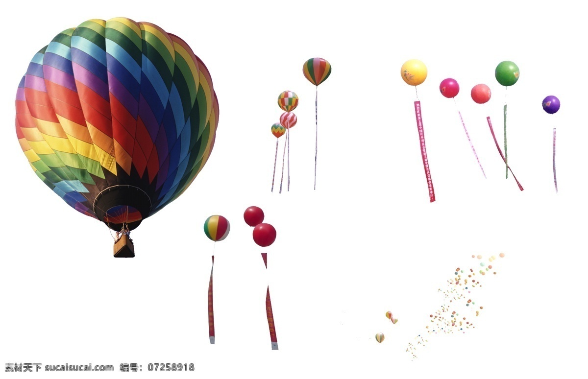 多彩 气球 分层 装饰 图案 热气球 商业 效果图 节日气氛 商业氛围 合成