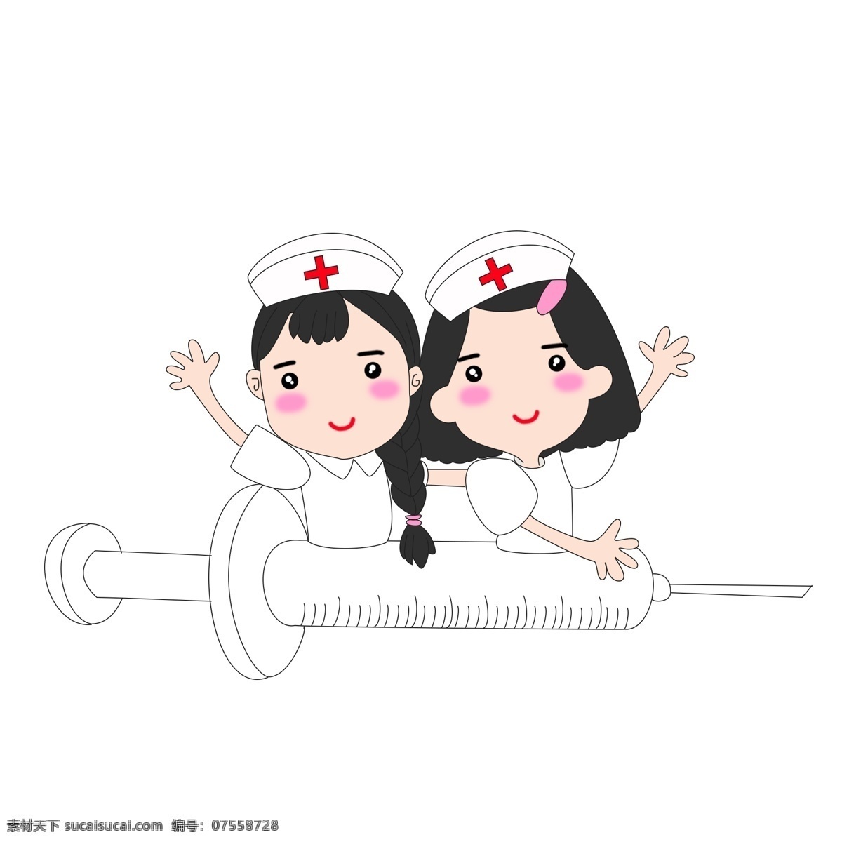 卡通护士 护士 护士节 女护士 分层 背景素材