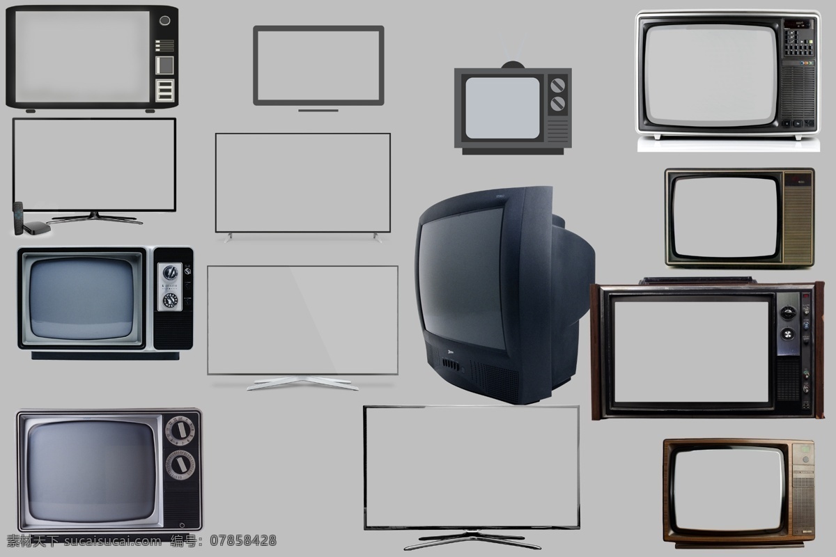 png素材 透明素材 黑白电视机 液晶电视机 曲面电视机 老式电视机 80年代 回忆 液晶屏 电视 显示屏 液晶显示屏 非 原创 透明 合 辑 分层