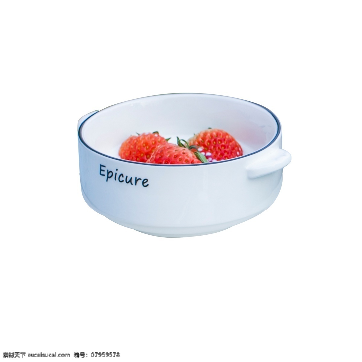 白色 圆弧 草莓 杯子 元素 瓷器 质感 光泽 把手 真实 圆润 食物 水果果实