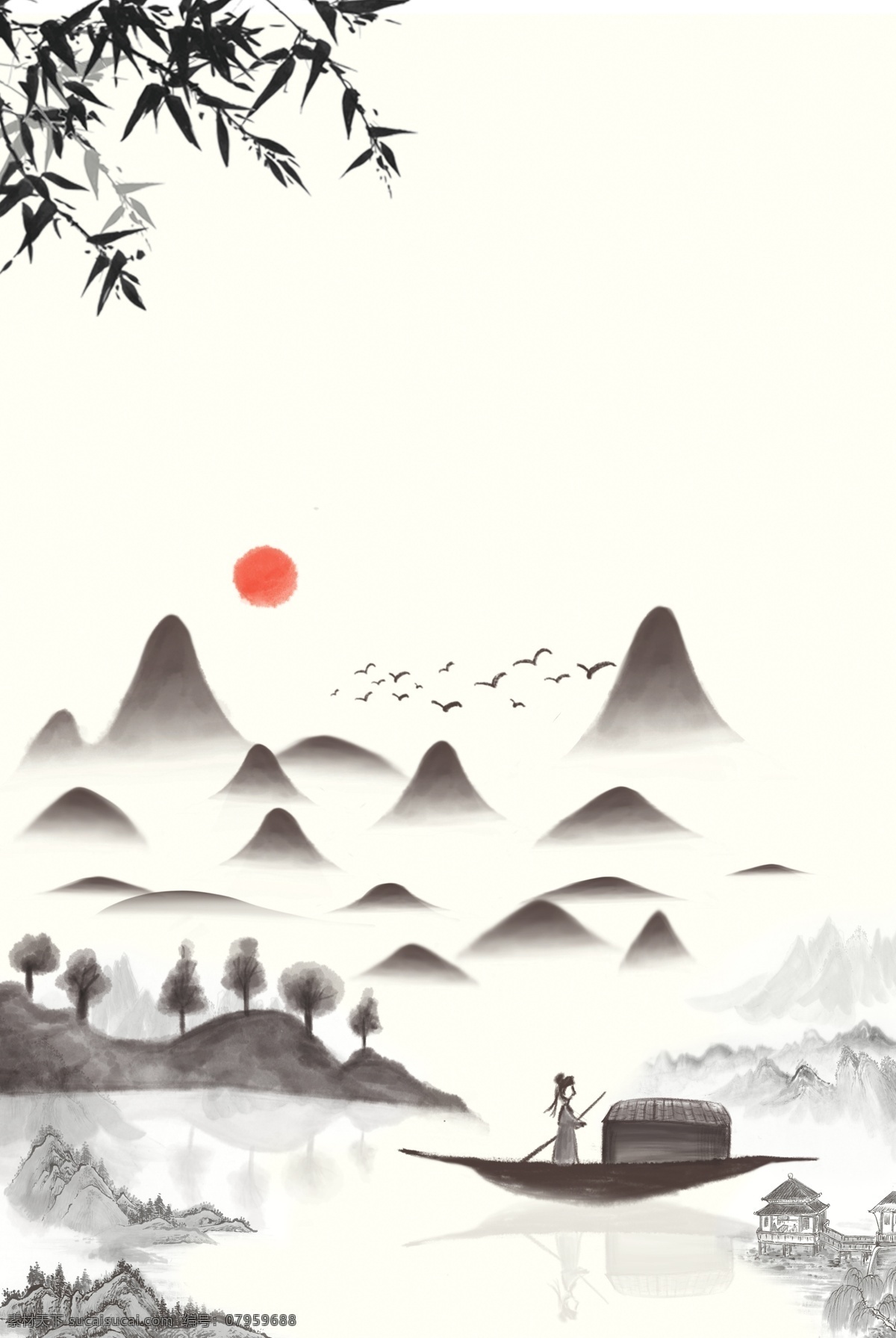 复古 风 黄色 海报 banner 背景 复古风 黄色背景 简约风格 psd源文件 淘宝 天猫 海报背景 纹理 山水