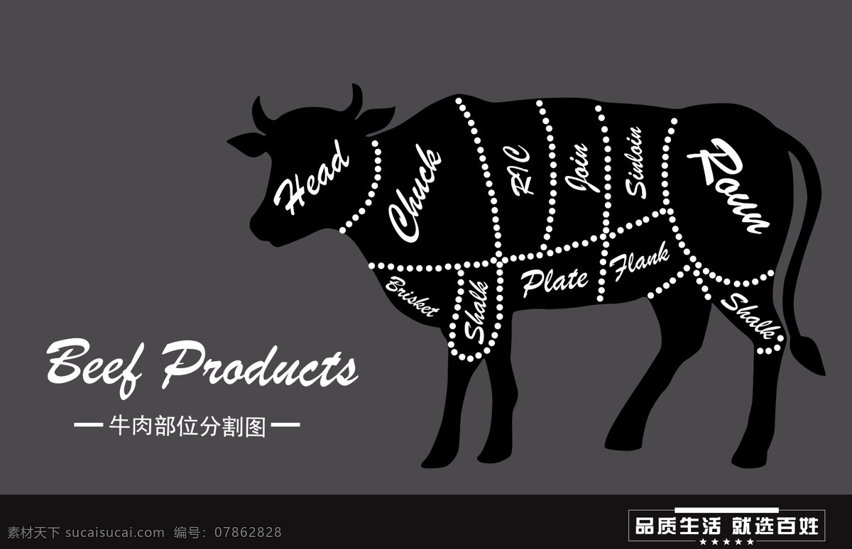 牛的部位图 牛肉分割图 整牛分布图 牛肉示意图 牛肉各个部分 牛身肉质分布 牛肉部位分割