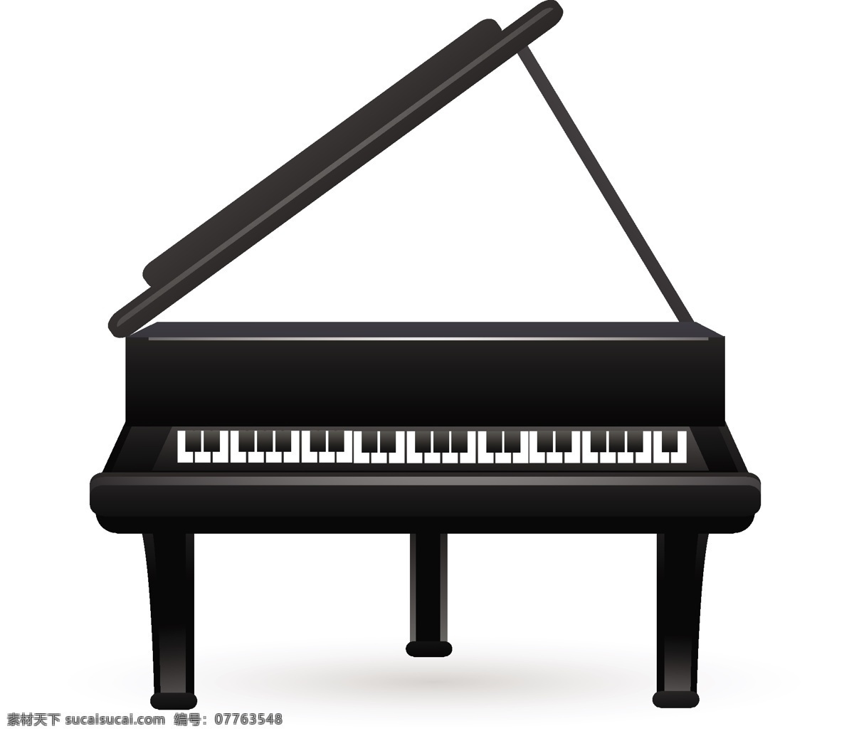 钢琴 轻音乐 图标 白色