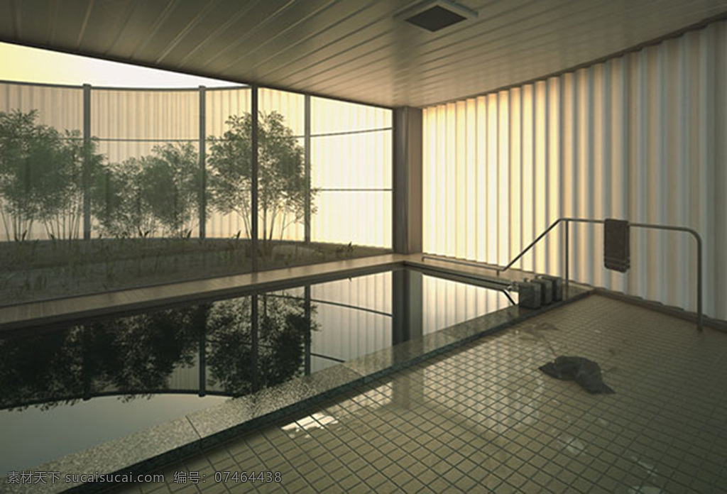 室内 游泳池 模型 休闲 max 灰色