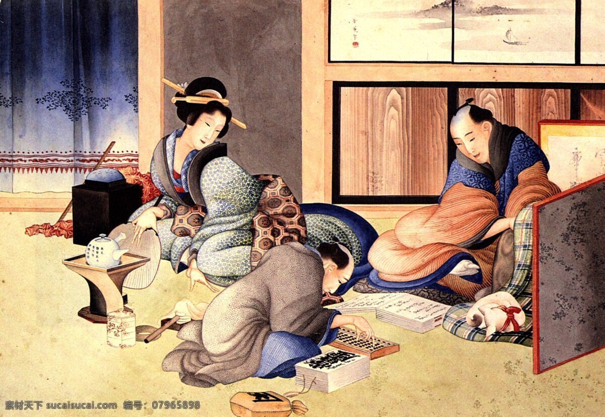 日本 日式 浮世绘 装饰画 壁画 手绘 日本浮世绘 文化艺术 绘画书法