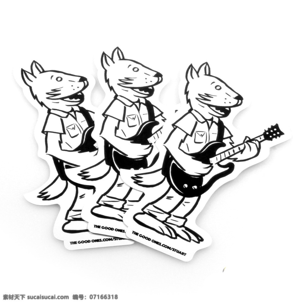 吊牌免费下载 吊牌 动物 服装图案 狐狸 吉他 音乐元素 面料图库 服装设计 图案花型