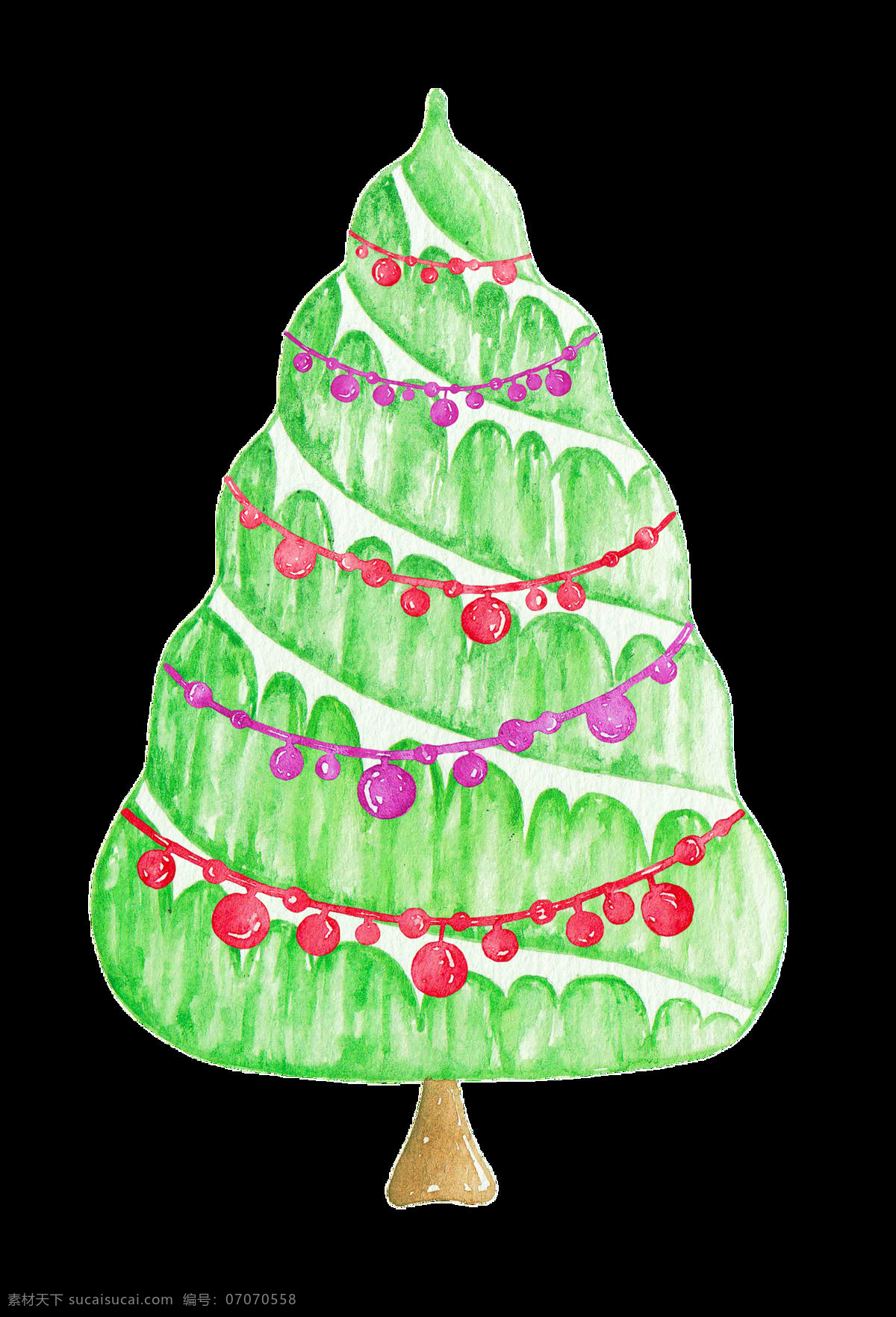 创意 可爱 圣诞树 透明 png素材 红色 卡通 绿色 免扣素材 紫色
