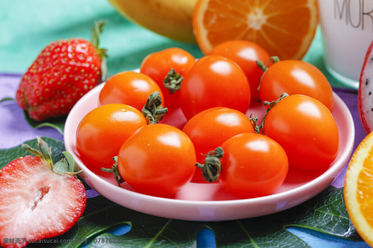 圣女果 小西红柿 番茄 鲜果 水果 有机水果 绿色水果 水果摄影 生物世界