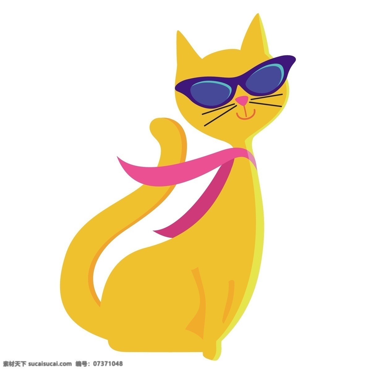 卡通 戴 眼镜 黄色 猫咪 矢量 个性 个性猫咪 卡通猫咪 小猫 小猫咪 可爱 可爱猫咪 卡通小猫咪 戴眼镜