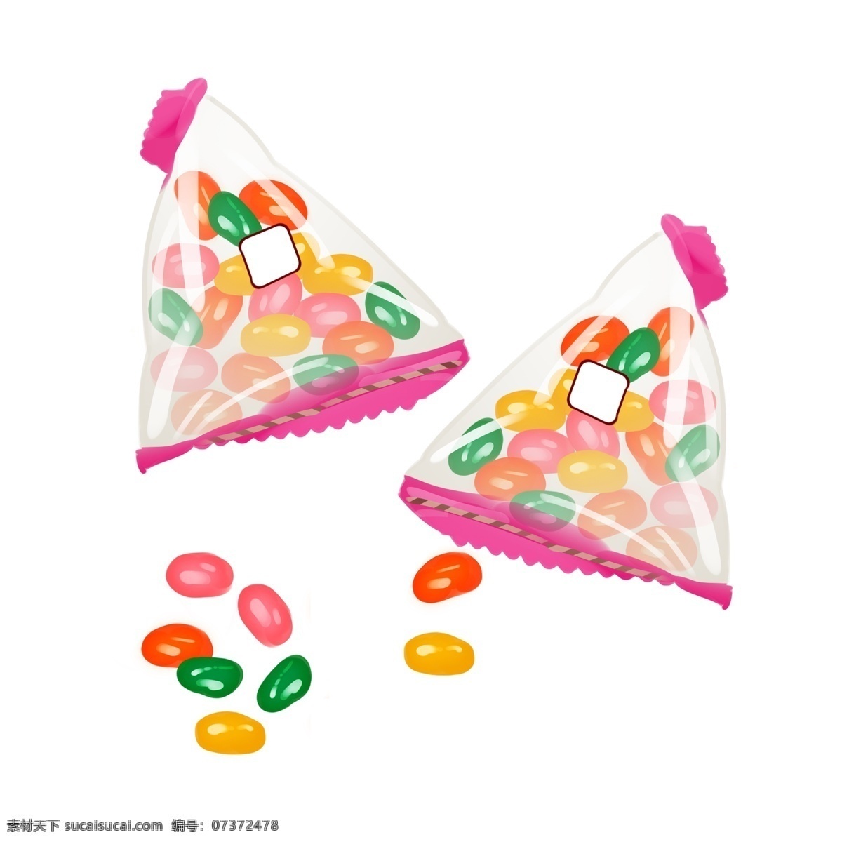 袋装 彩虹 糖 手绘 插画 袋装彩虹糖 美味的彩虹糖 甜品插画 手绘彩虹糖 彩色的糖果 甜食插画