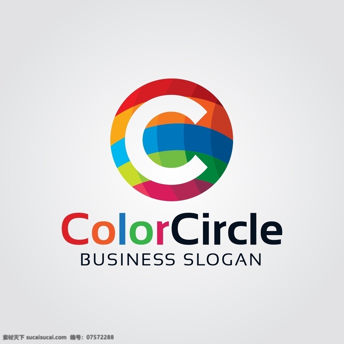 五颜六色 圆 logo 模板 抽象 多彩 字母 商标 logo模板 c colorcircle