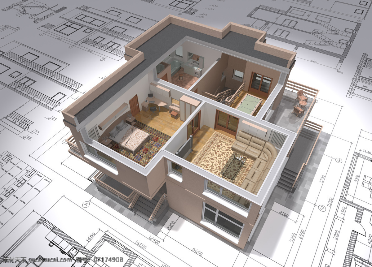 别墅透视图 别墅设计 建筑设计 别墅模型 3d效果图 建筑图纸 建筑平面图 环境家居 白色