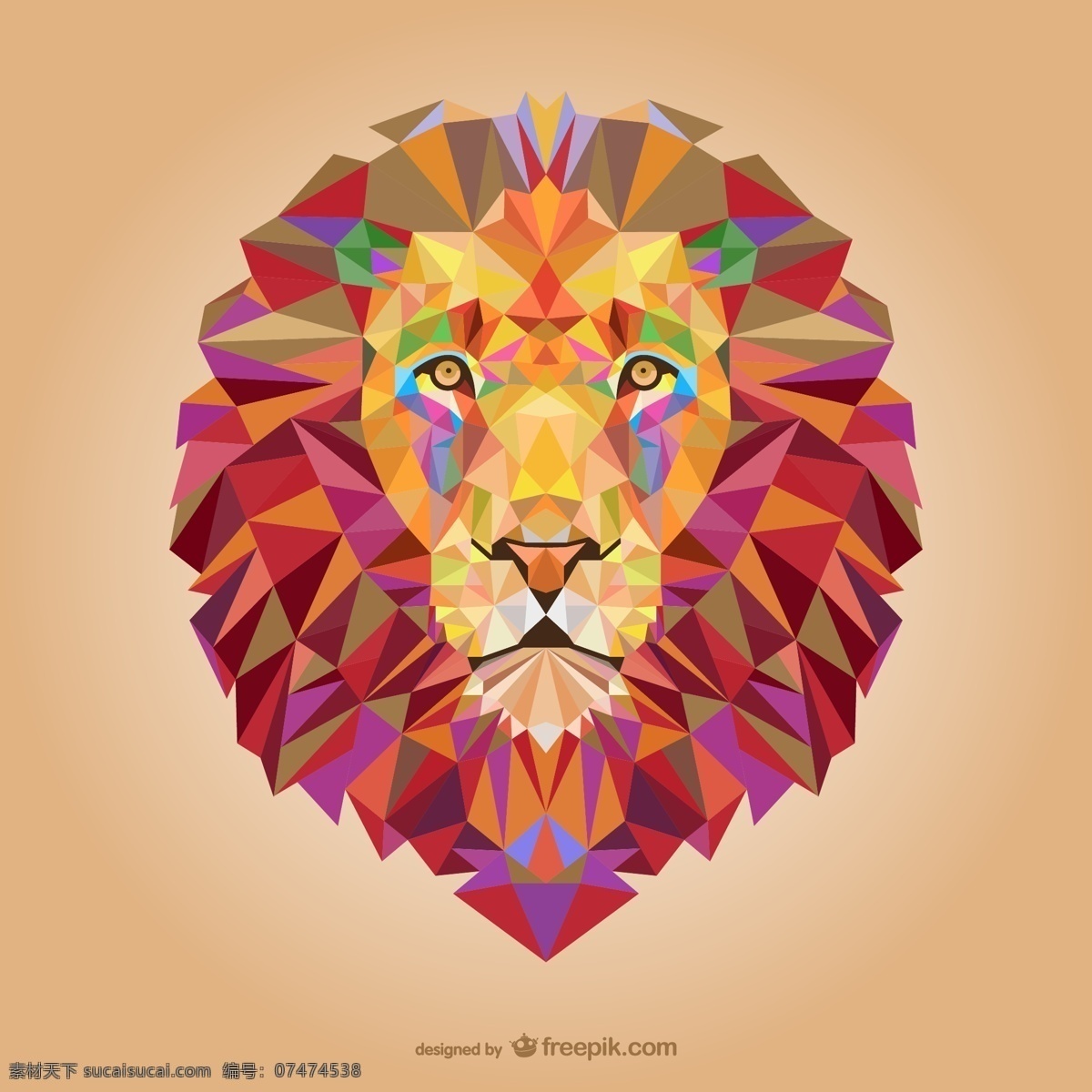 几何形 狮子头 创意 个性 色彩 矢量 矢量图 其他矢量图