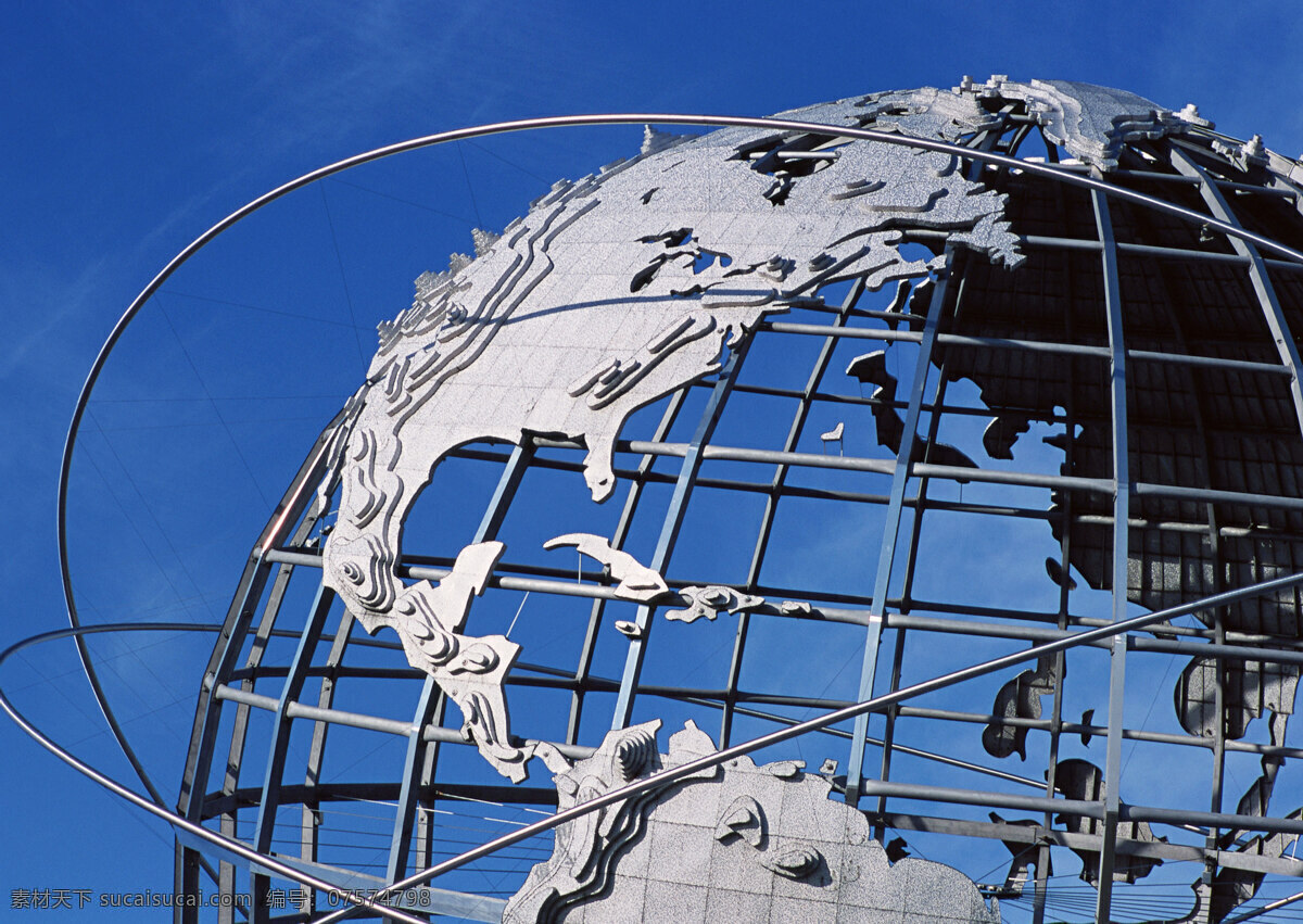 巨型地球仪 美国 世界 上 最大 地球 模型 纽约市 法拉盛 草原 可乐 娜 公园 地球仪 标志建筑 雕塑 建筑园林