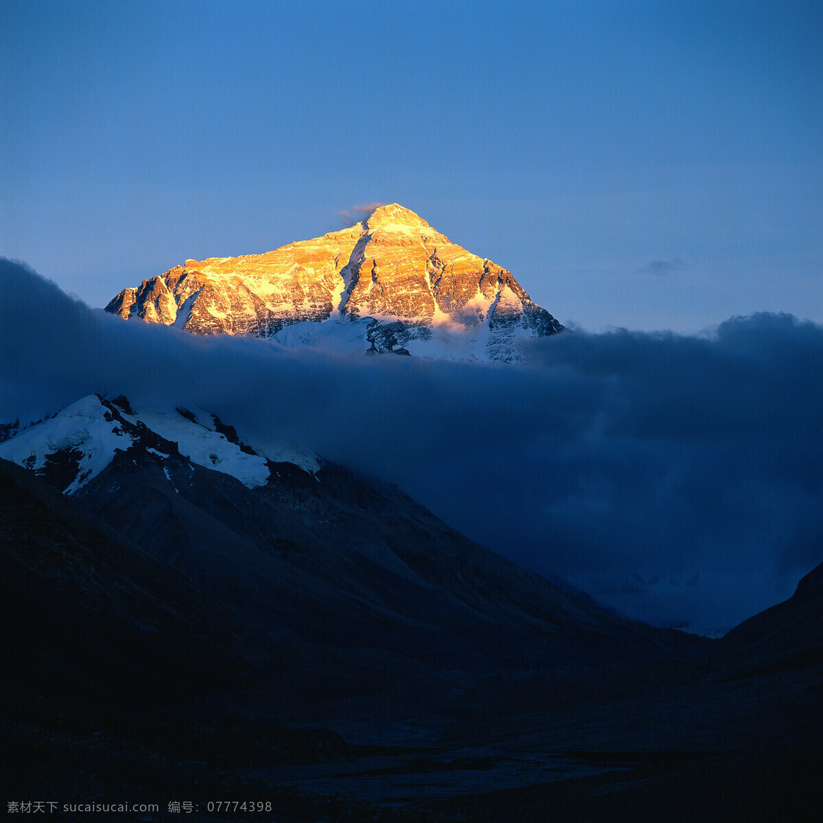 珠穆朗玛峰 日出 雪峰 珠峰 山峰 最高 世界屋脊 旅游摄影 自然风景 摄影图库