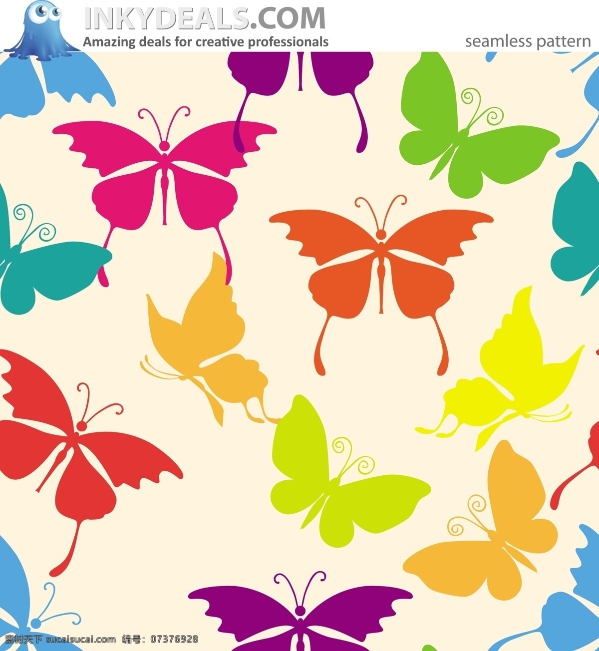 各式各样 花 蝴蝶 图案 图标 背景 元素 插图 资源 夏季 矢量