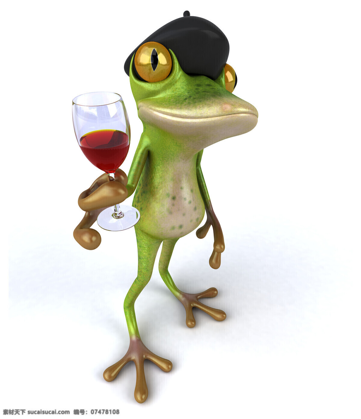 端 酒杯 的卡 通 青蛙 动物 卡通动物 漫画插画 卡通青蛙 水中生物 生物世界