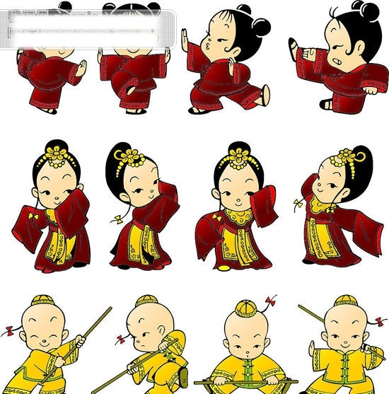 各种 动作 贺年 娃娃 cdr格式 春节 春节矢量图 节日矢量素材 节日素材 矢量图 矢量图库 贺年娃娃 2015 新年 元旦 元宵