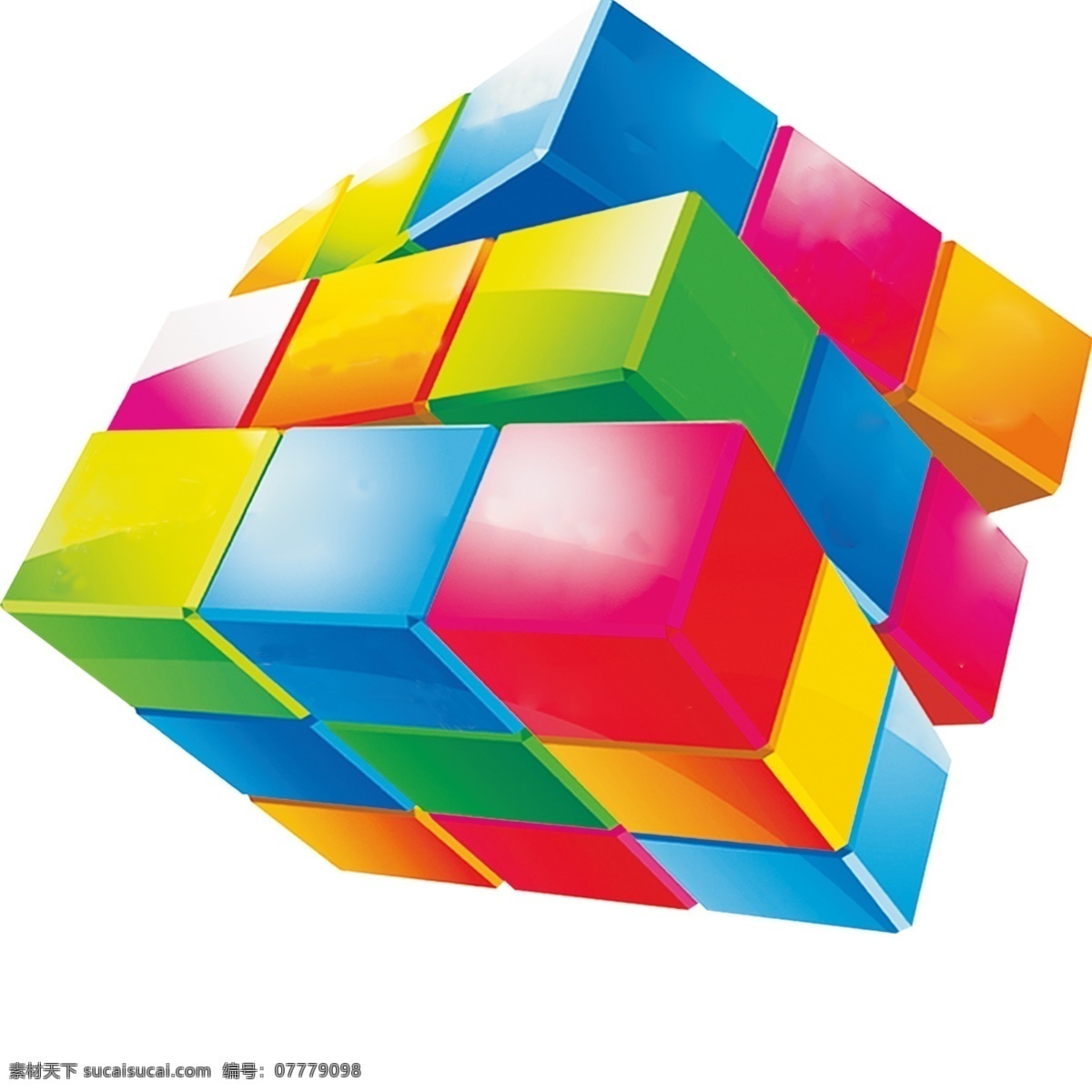 魔方 方块 彩色魔方 彩色方块 四方魔方 分层