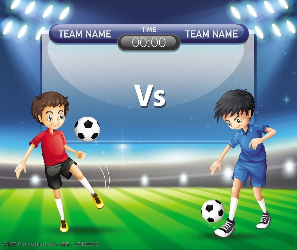 卡通足球儿童 足球儿童 足球 足球场 足球比赛 运动 体育 比赛 卡通设计