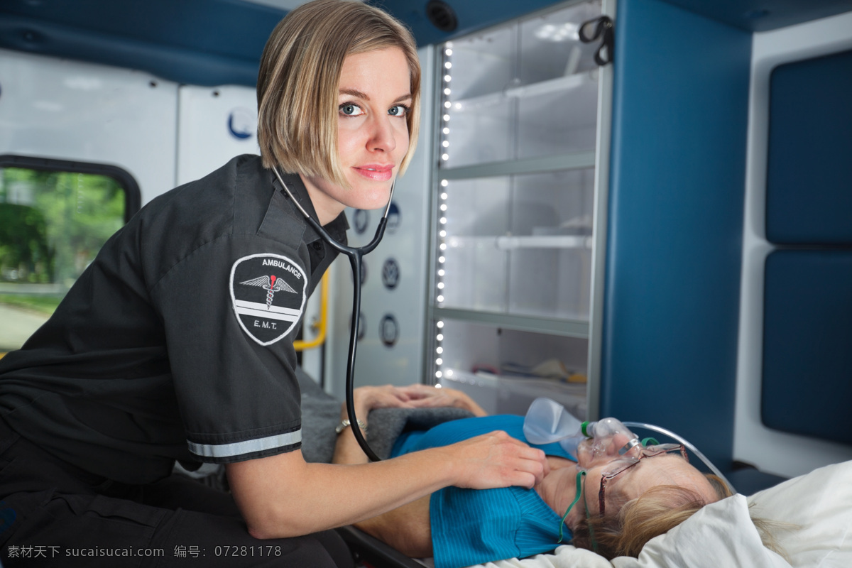 护士与病人 护士 医生 病人 救护车 氧气罩 其他类别 生活百科 黑色