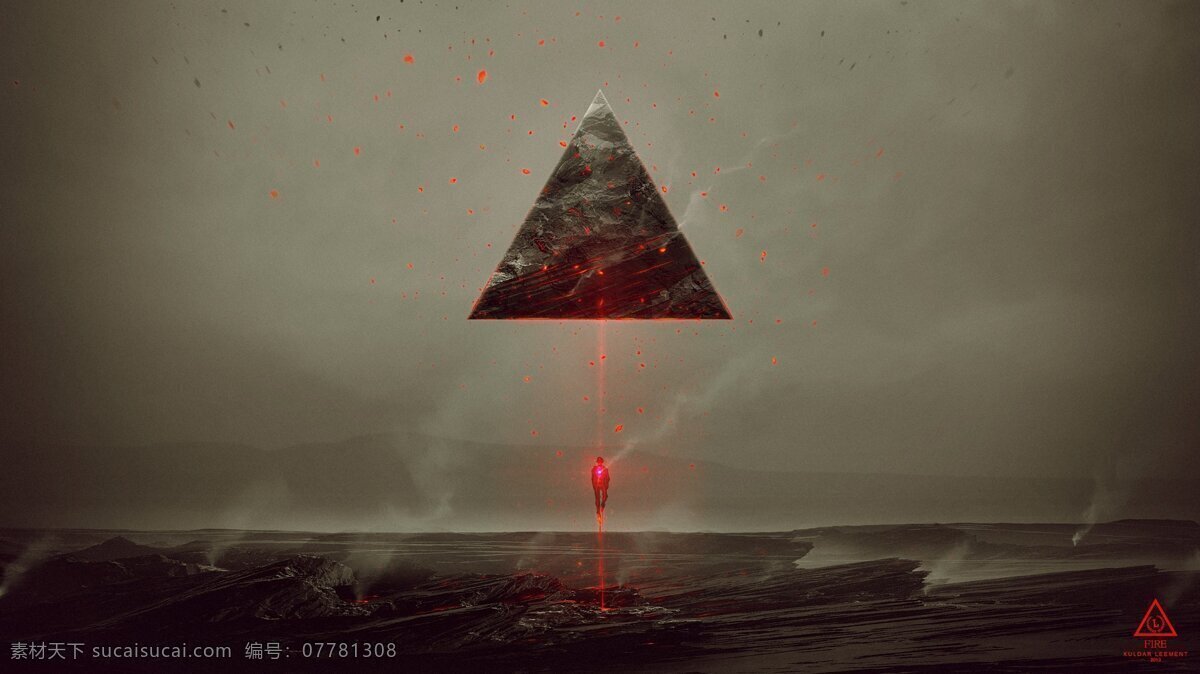 超现实 三角形 金字塔 科幻 未来 幻想