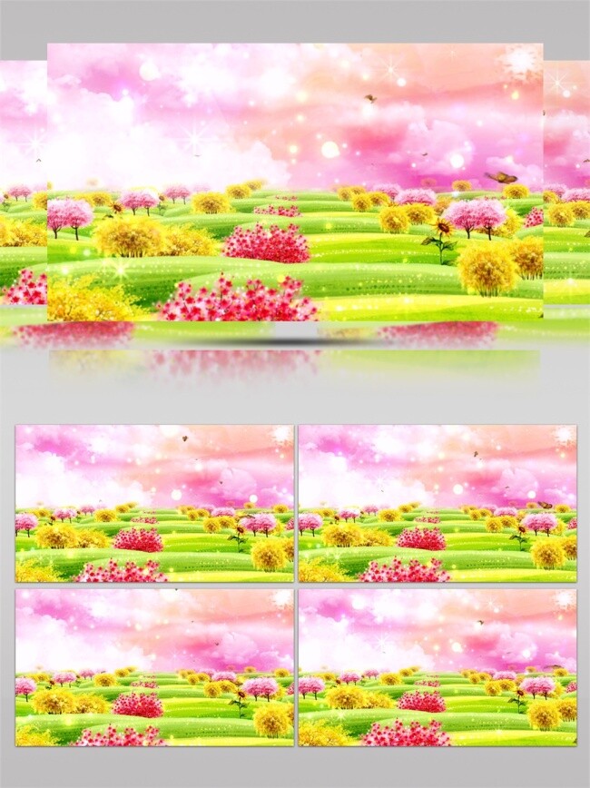 童话 花园 视频 绿色花园 粉色花园 特效视频素材 梦里美景 生活 实用 背景