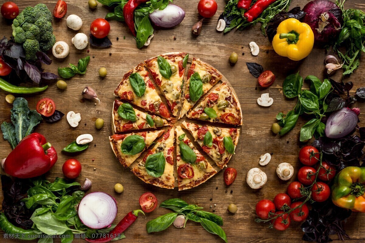 水果披萨 披萨 蔬菜披萨 水果 蔬菜 餐饮美食 西餐美食