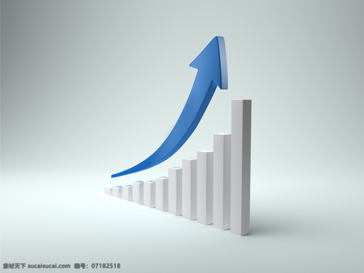 商务 趋势 柱状 图 商务金融 现代商务 商务主题 蓝色箭头