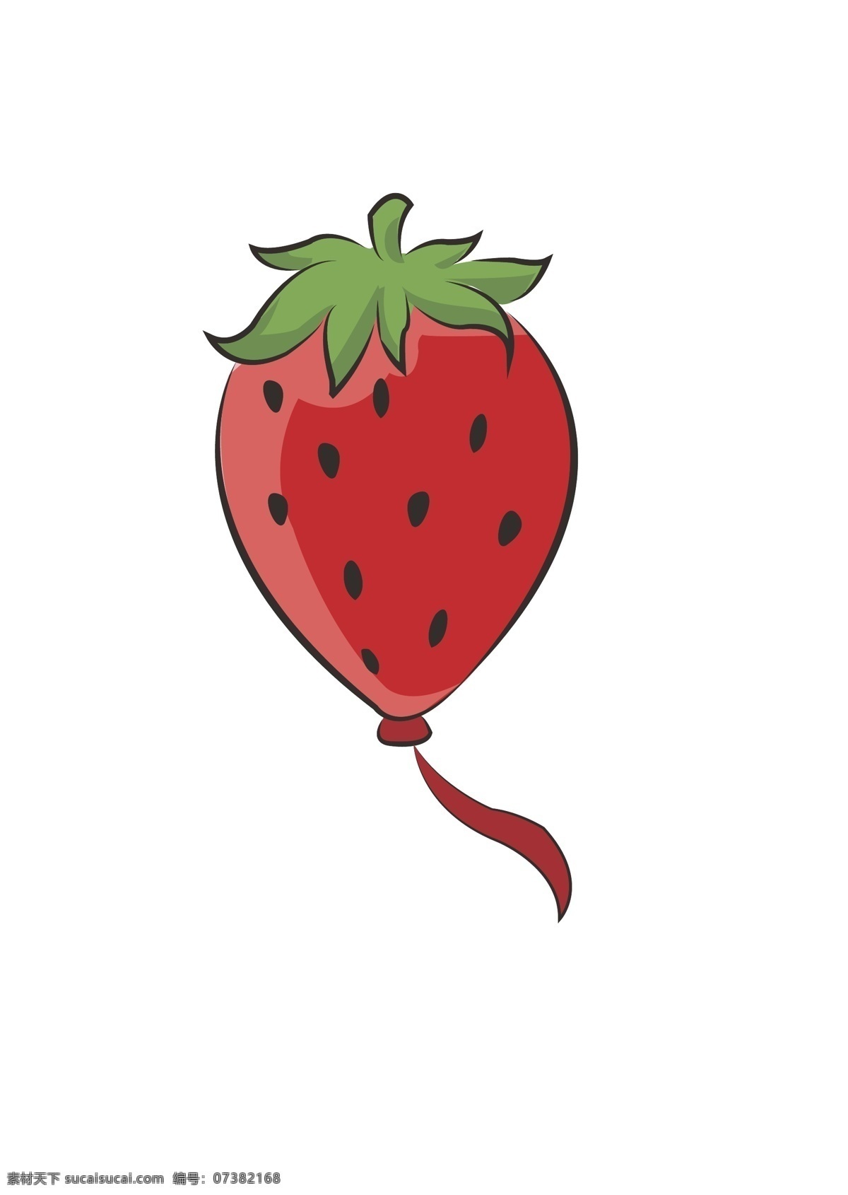 草莓图片 草莓 水果 气球 手绘 色彩 生活百科 餐饮美食
